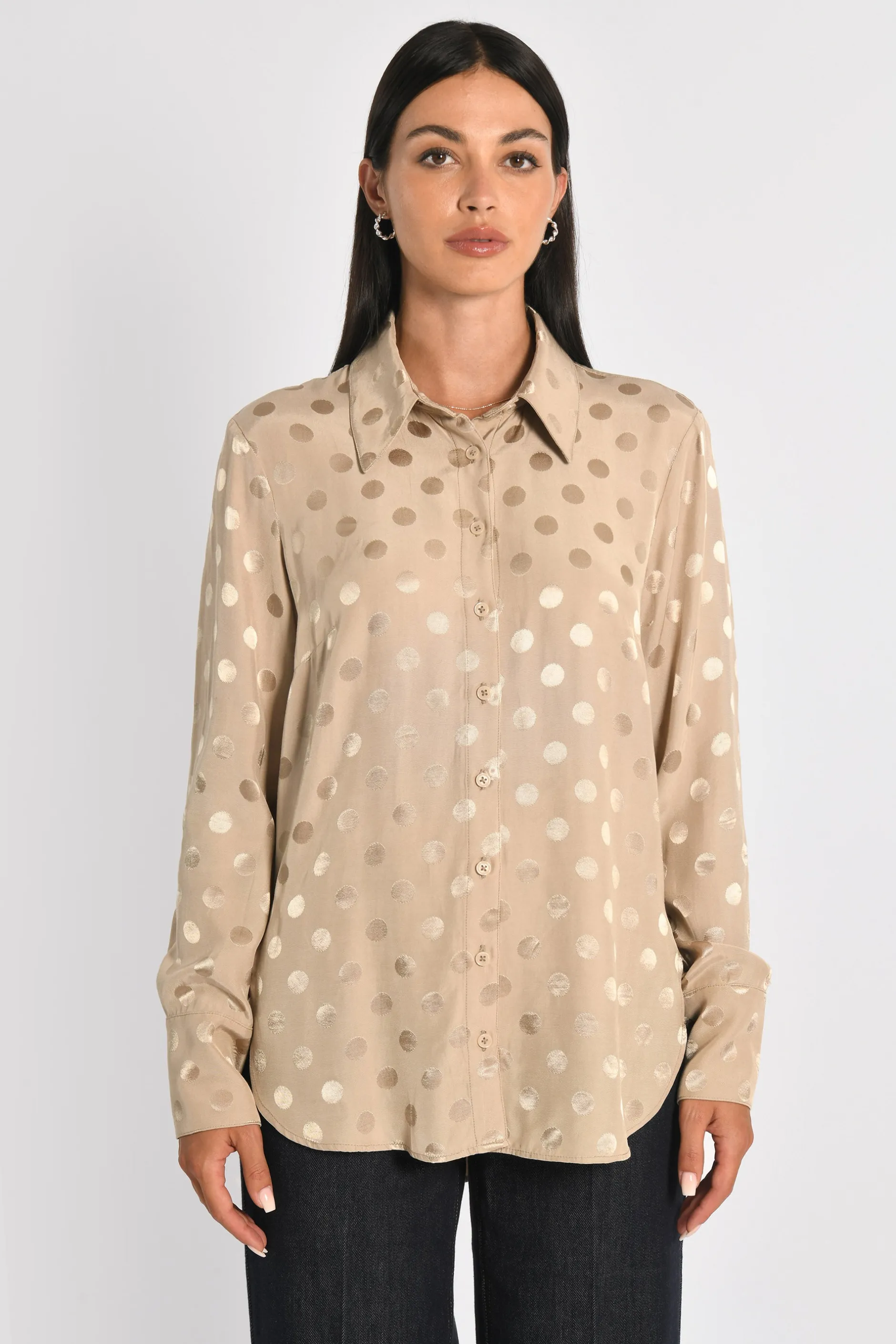 Fashion KOOKAÏ CHEMISE OVERSIZED POIS BELLA Champagne