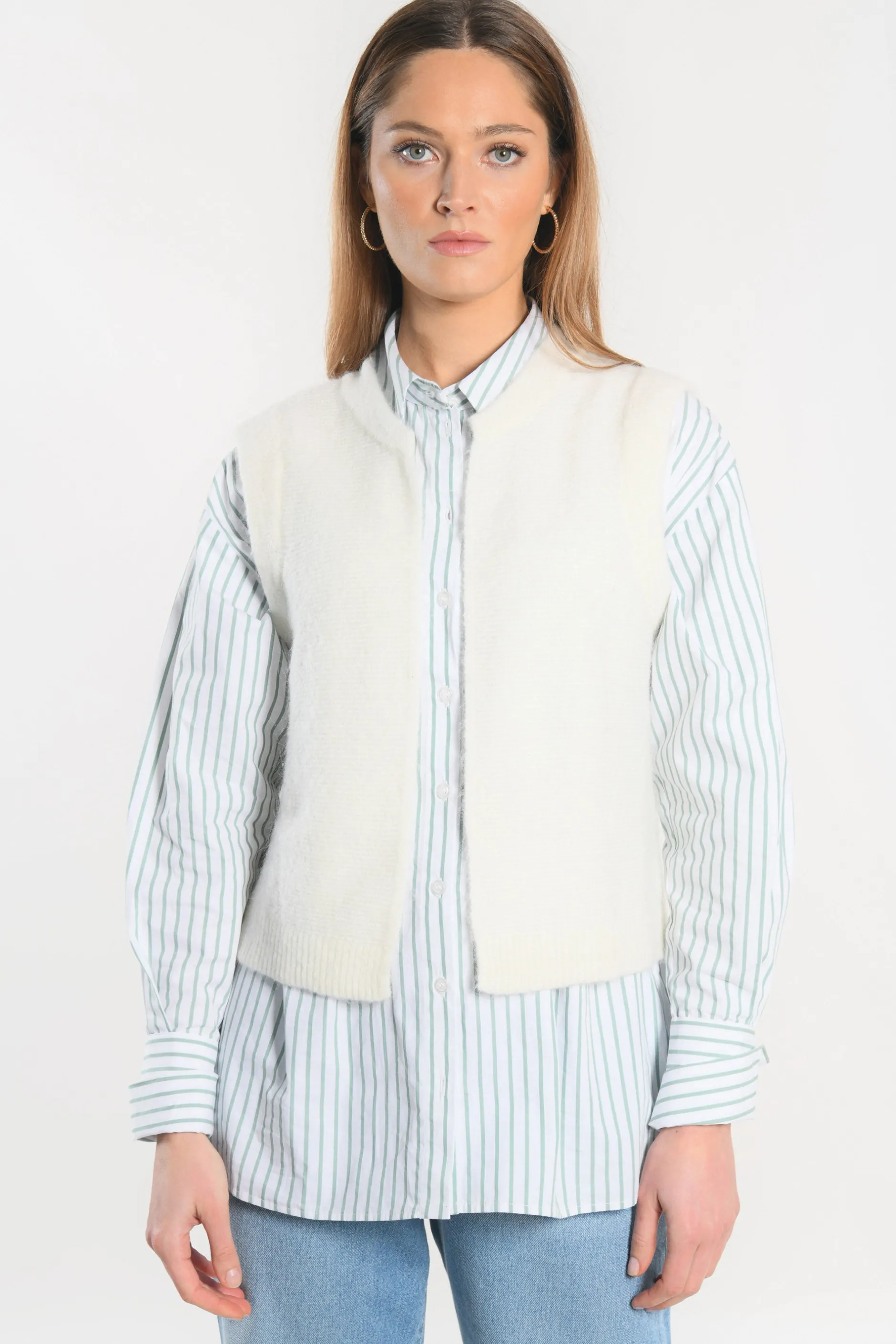 Discount KOOKAÏ GILET - LAURENCE - Ecru