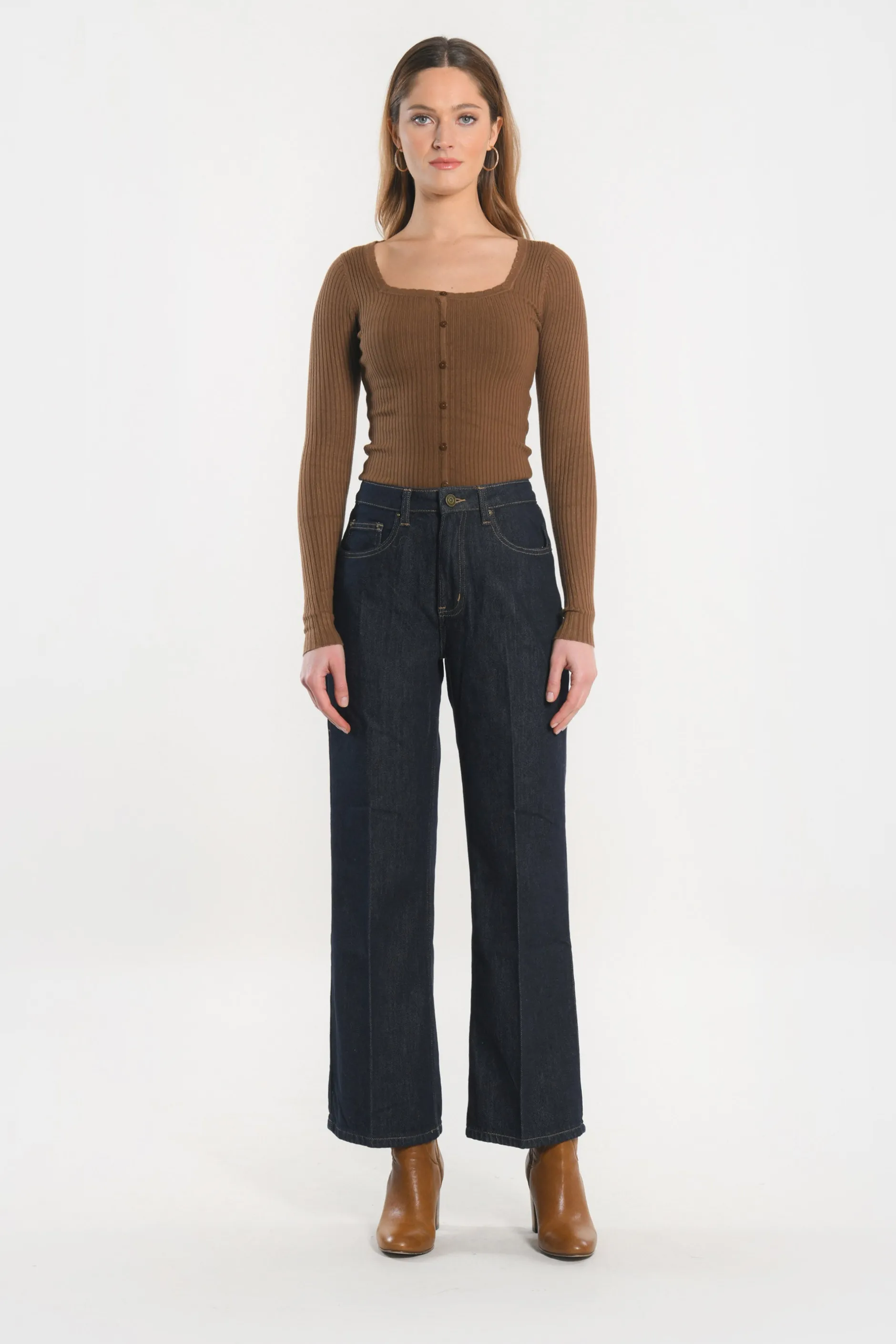 Sale KOOKAÏ JEAN CROPPED - STACY - Rinse