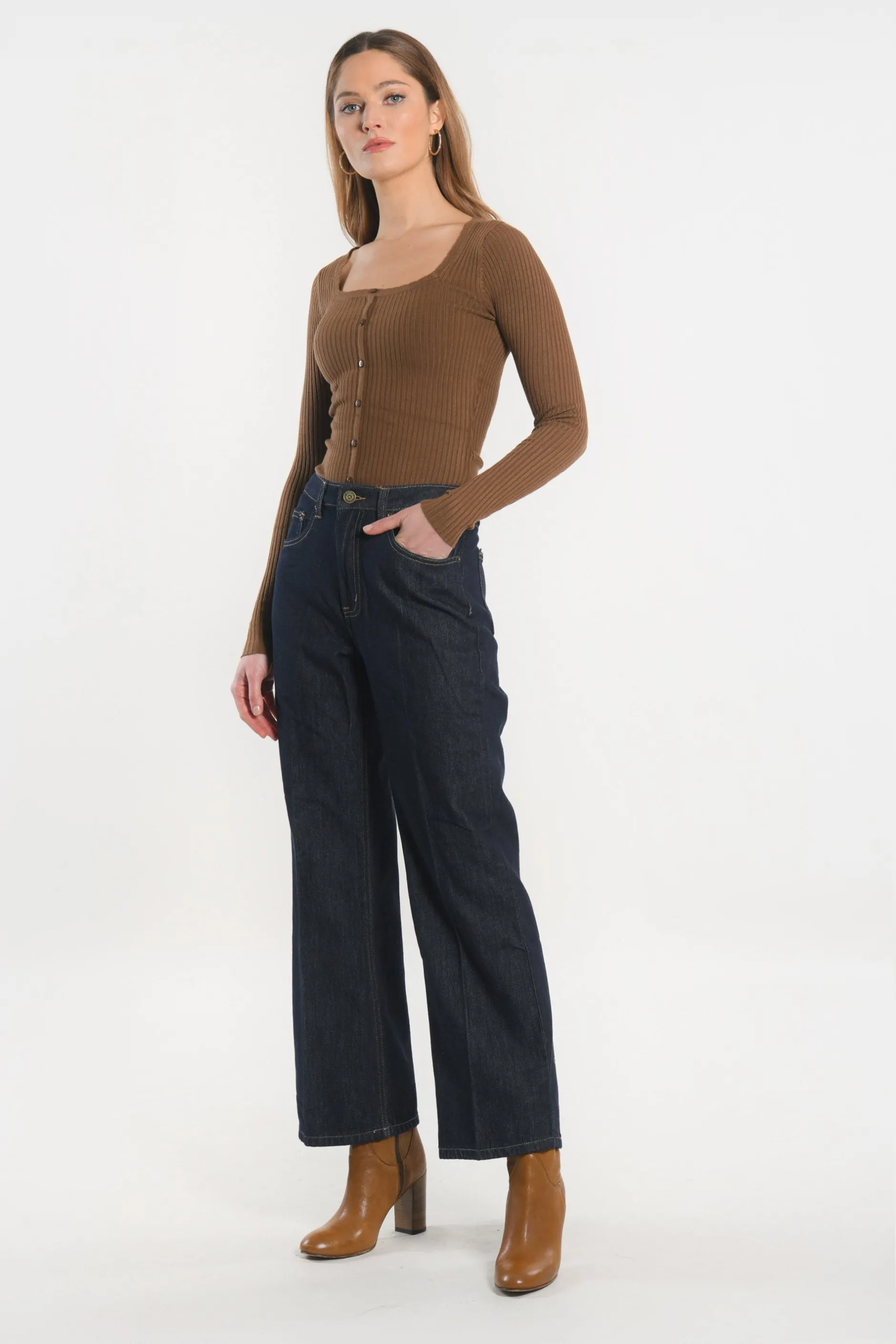 Sale KOOKAÏ JEAN CROPPED - STACY - Rinse