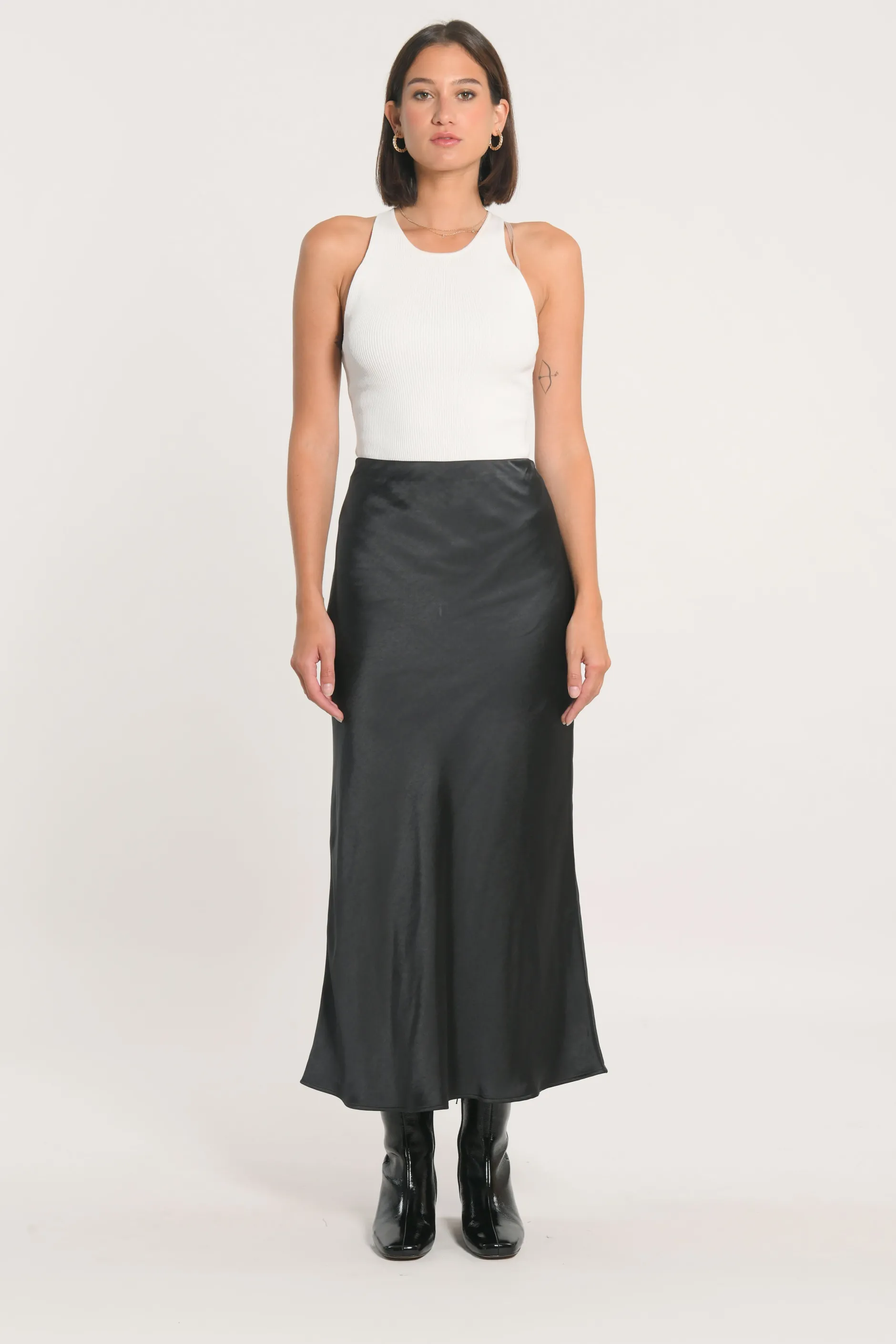 Clearance KOOKAÏ JUPE LONGUE SIA SATIN Noir