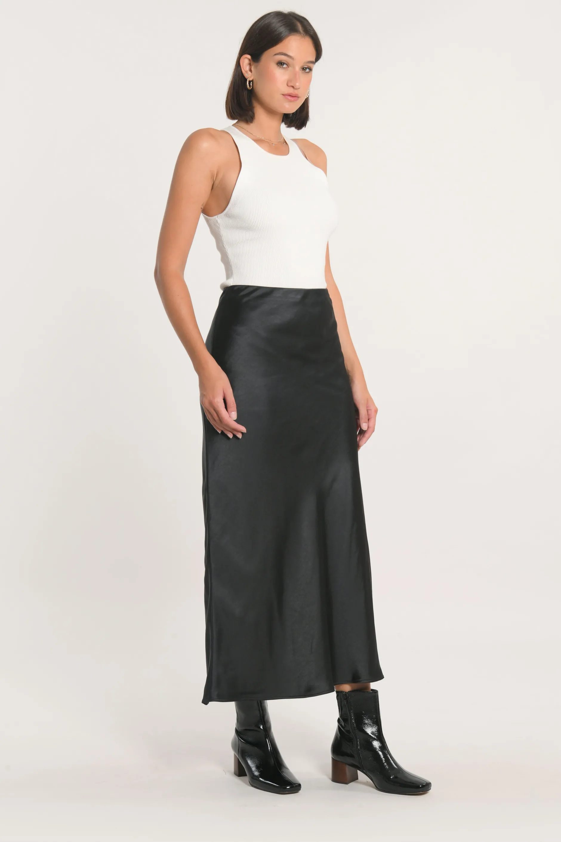 Clearance KOOKAÏ JUPE LONGUE SIA SATIN Noir