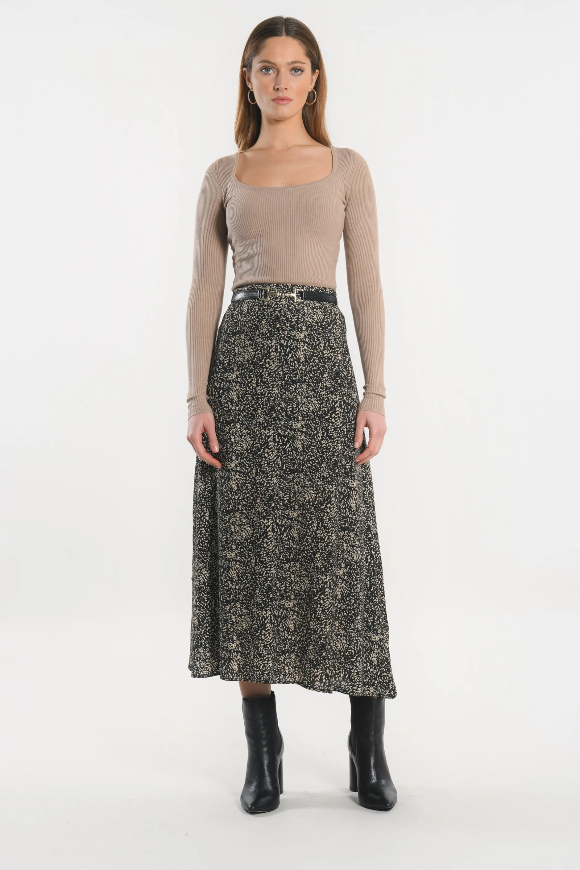 Clearance KOOKAÏ JUPE MIDI - BIANCA - Noir