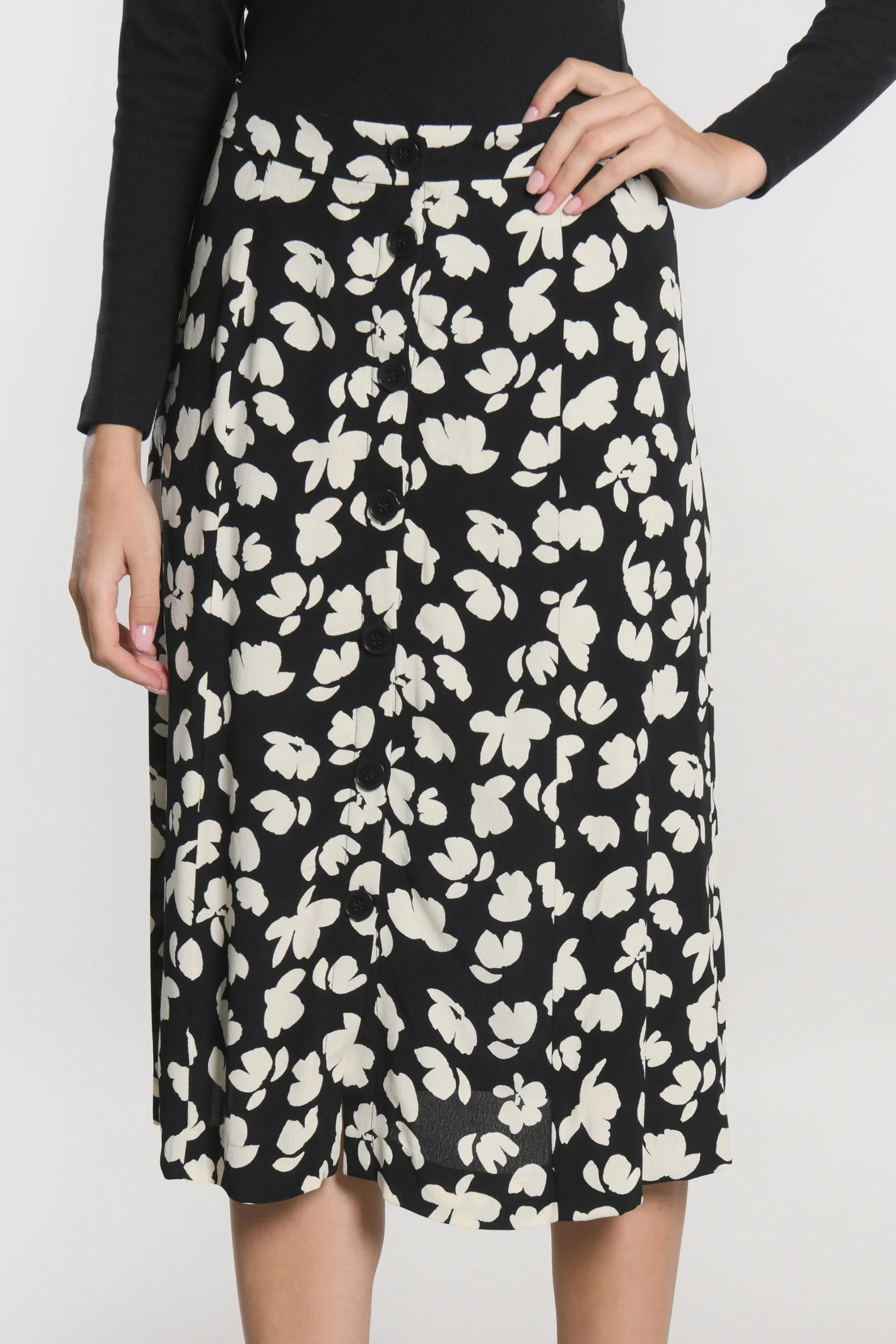 Clearance KOOKAÏ JUPE MIDI CARMEN Noir/blanc