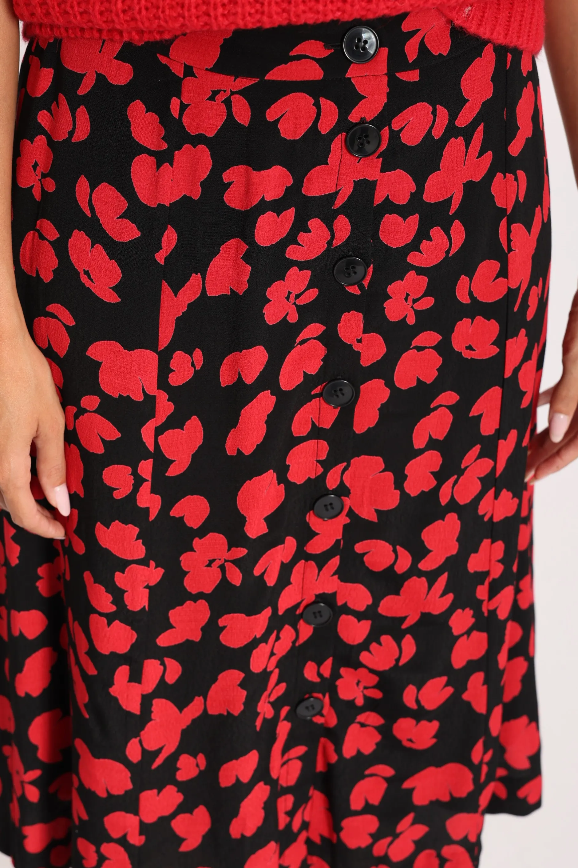 Best Sale KOOKAÏ JUPE MIDI CARMEN Noir/rouge