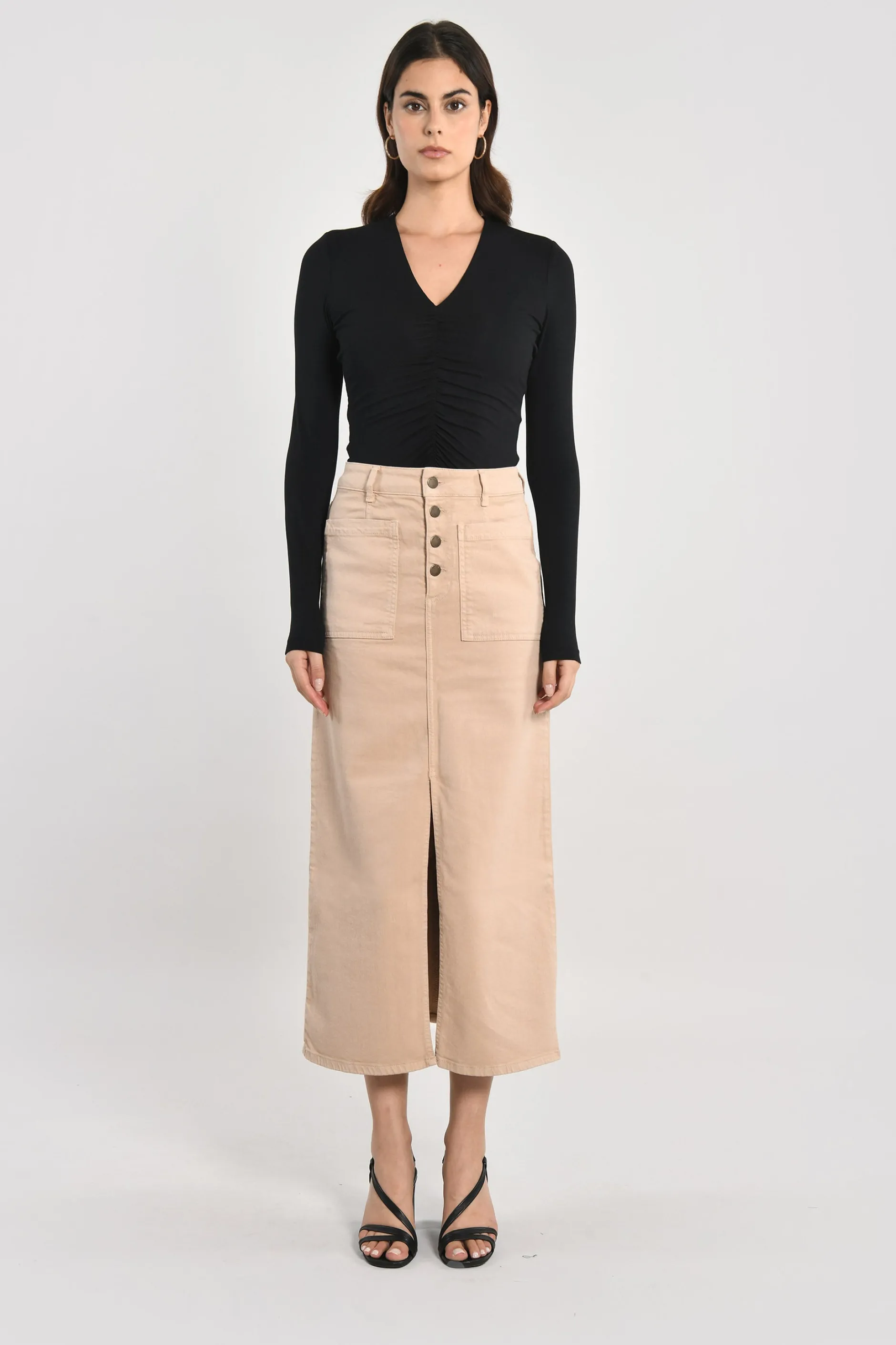 Best KOOKAÏ JUPE MIDI SPORTSWEAR THADEE Camel