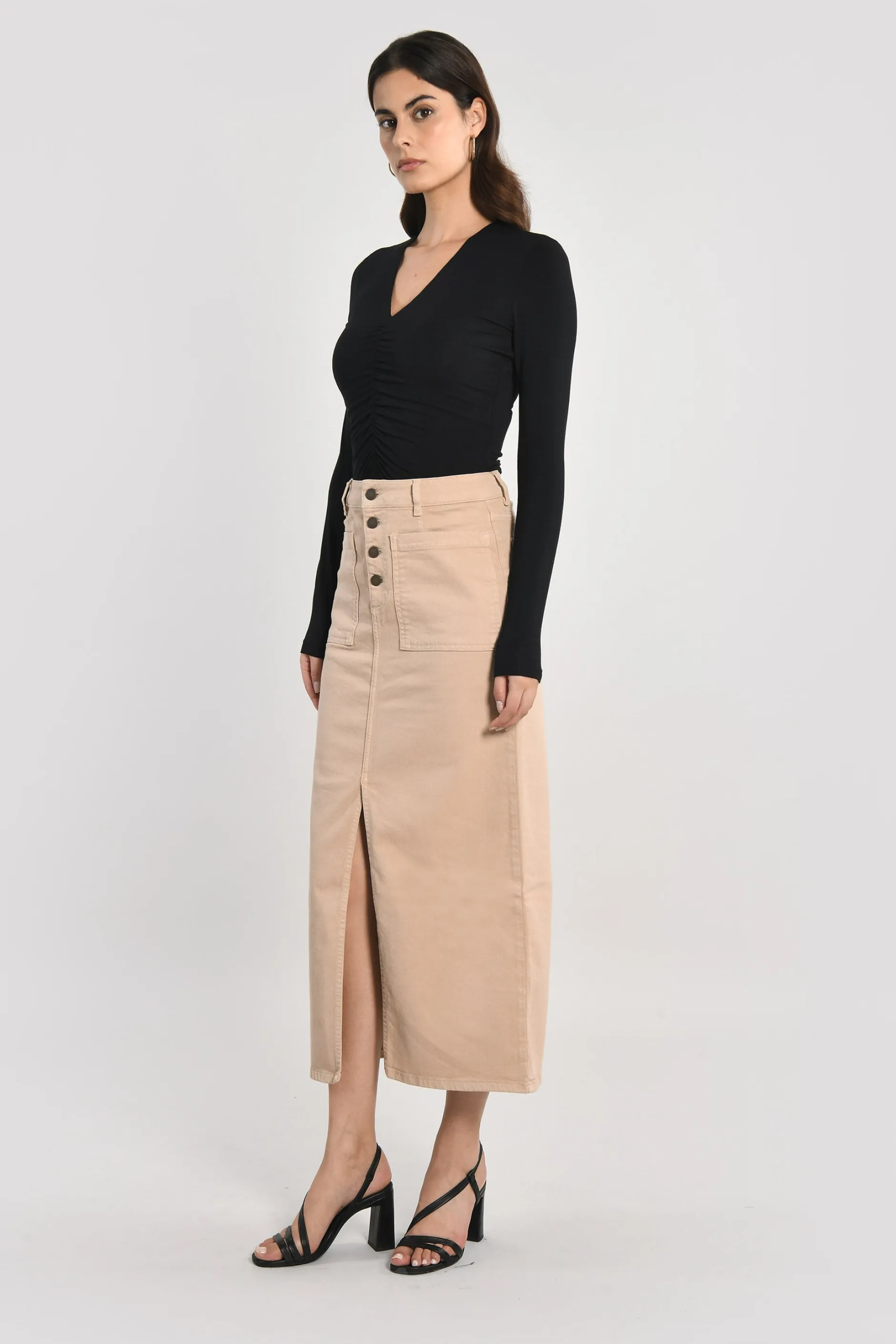 Best KOOKAÏ JUPE MIDI SPORTSWEAR THADEE Camel