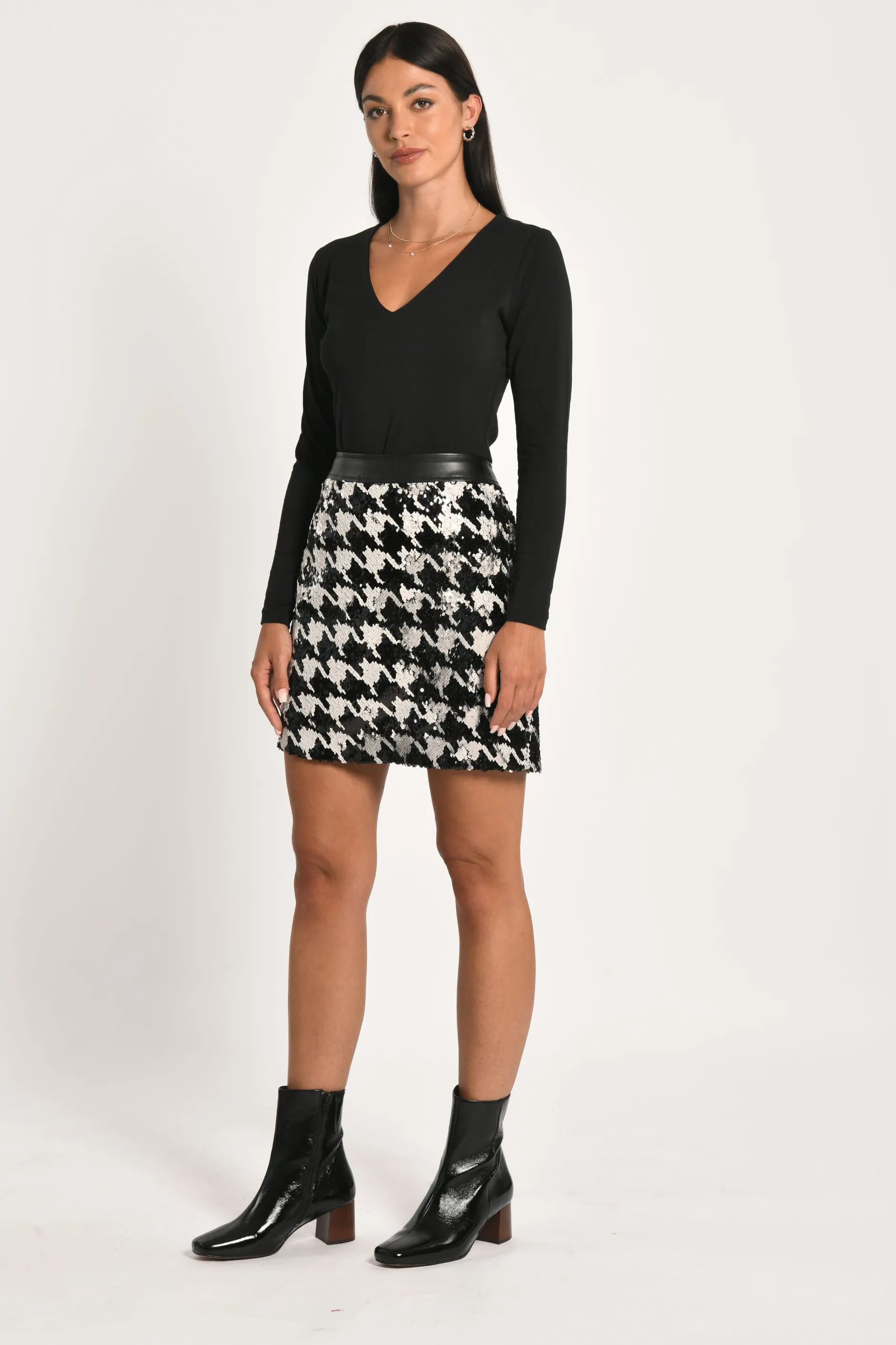 Cheap KOOKAÏ JUPE SEQUIN DALIDA Black/white