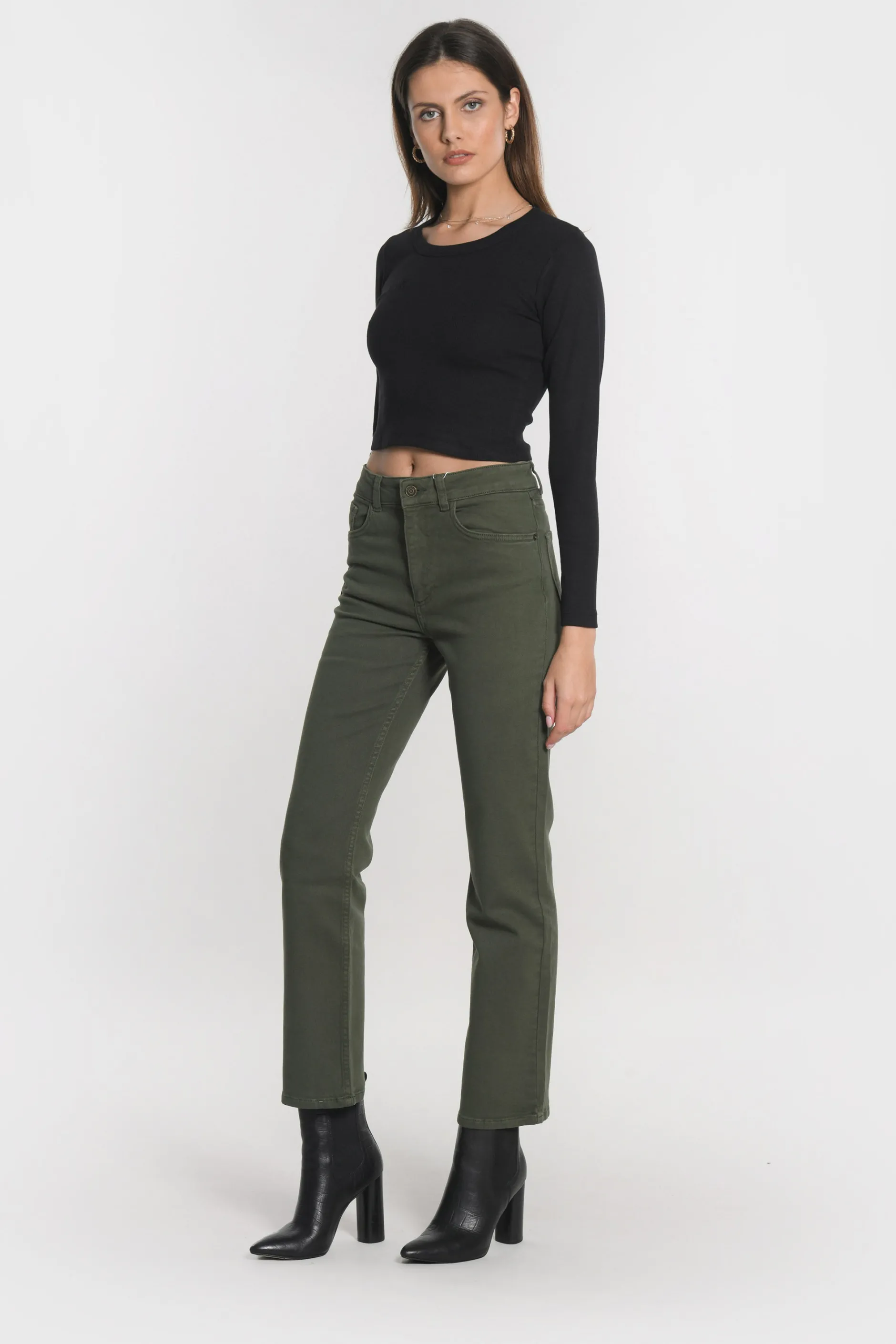 Cheap KOOKAÏ PANTALON CROPPED SPORTWEAR BRENDA Kaki