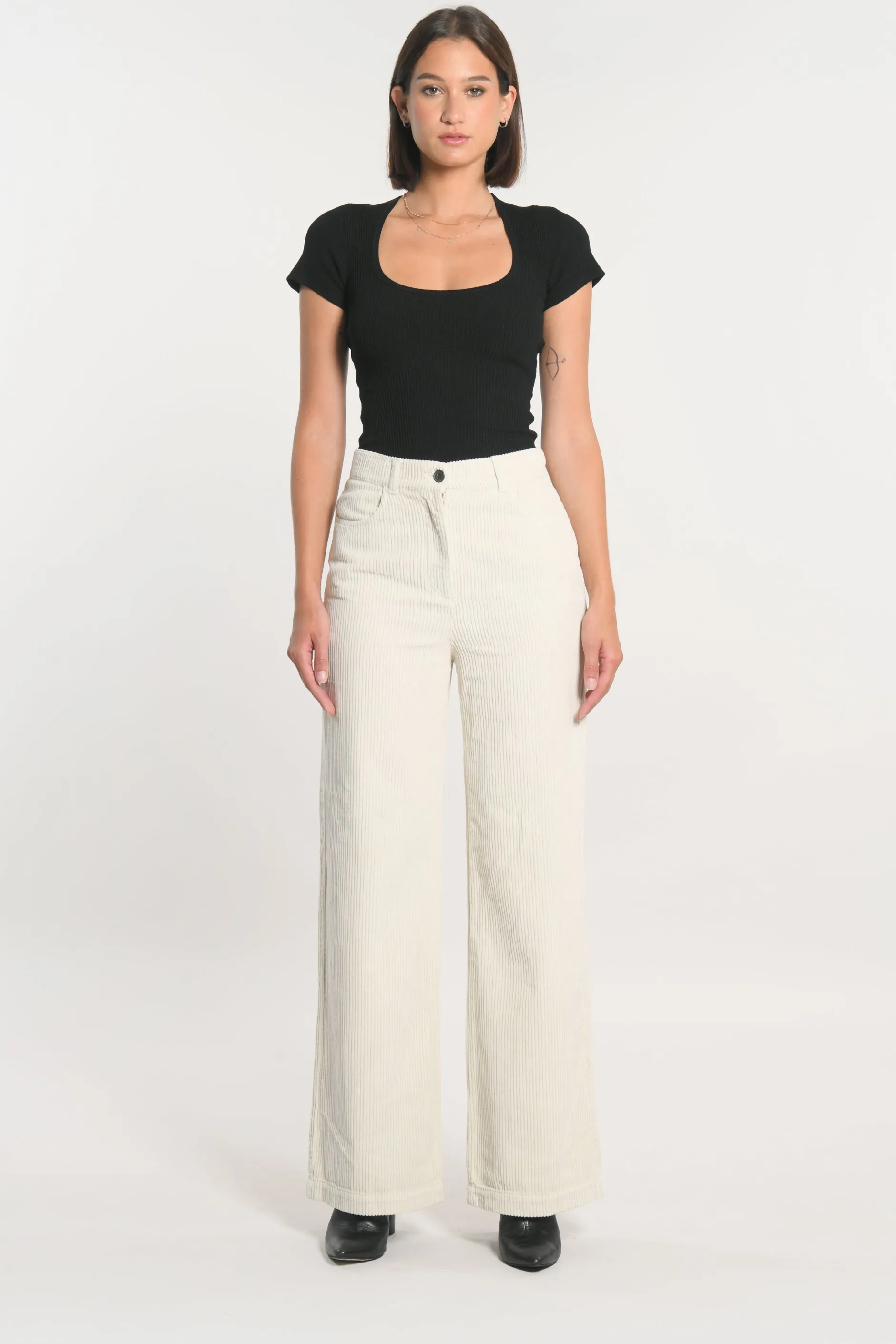 Best Sale KOOKAÏ PANTALON FLARE VELOURS SUZANNE CLAIR Beige