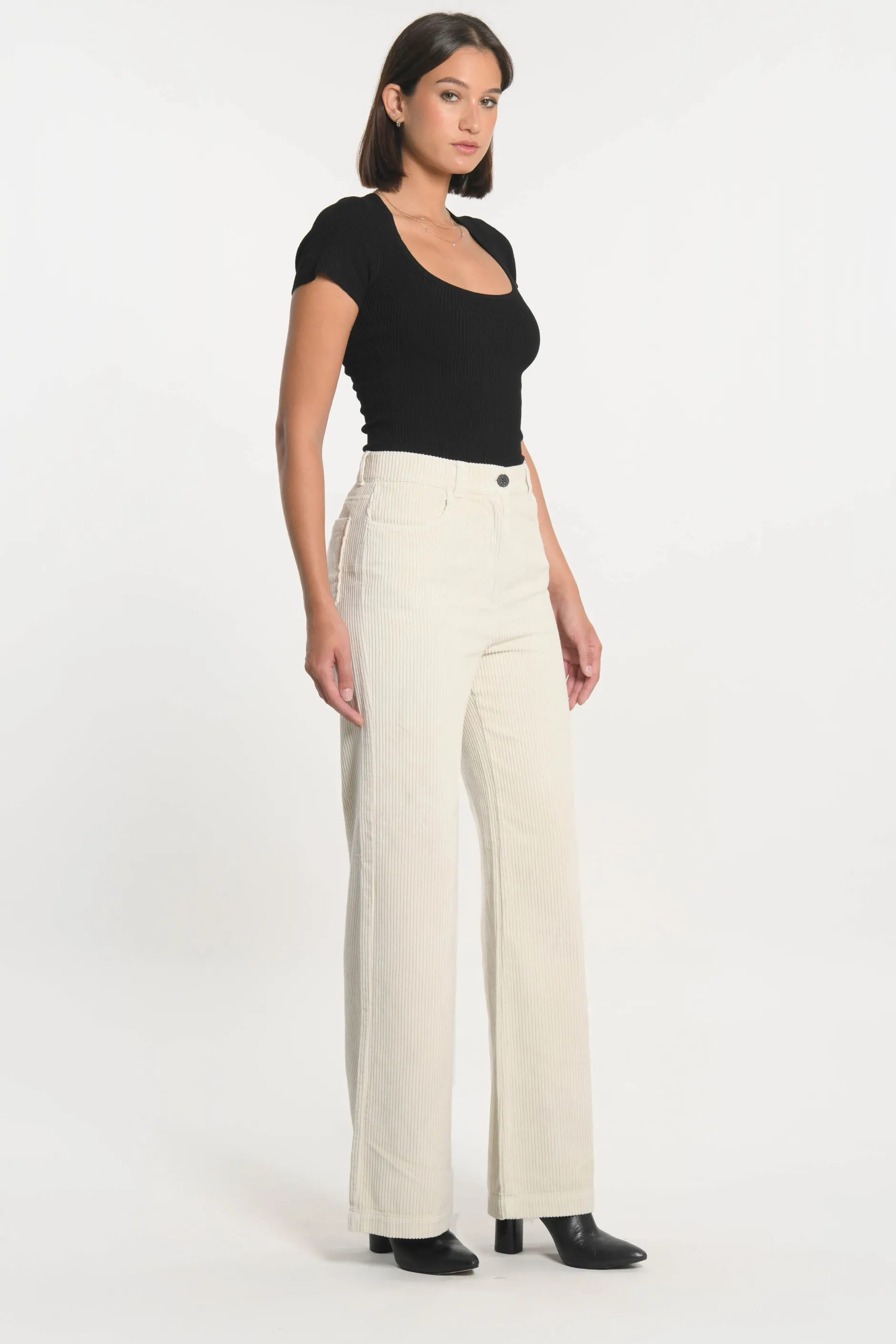 Best Sale KOOKAÏ PANTALON FLARE VELOURS SUZANNE CLAIR Beige