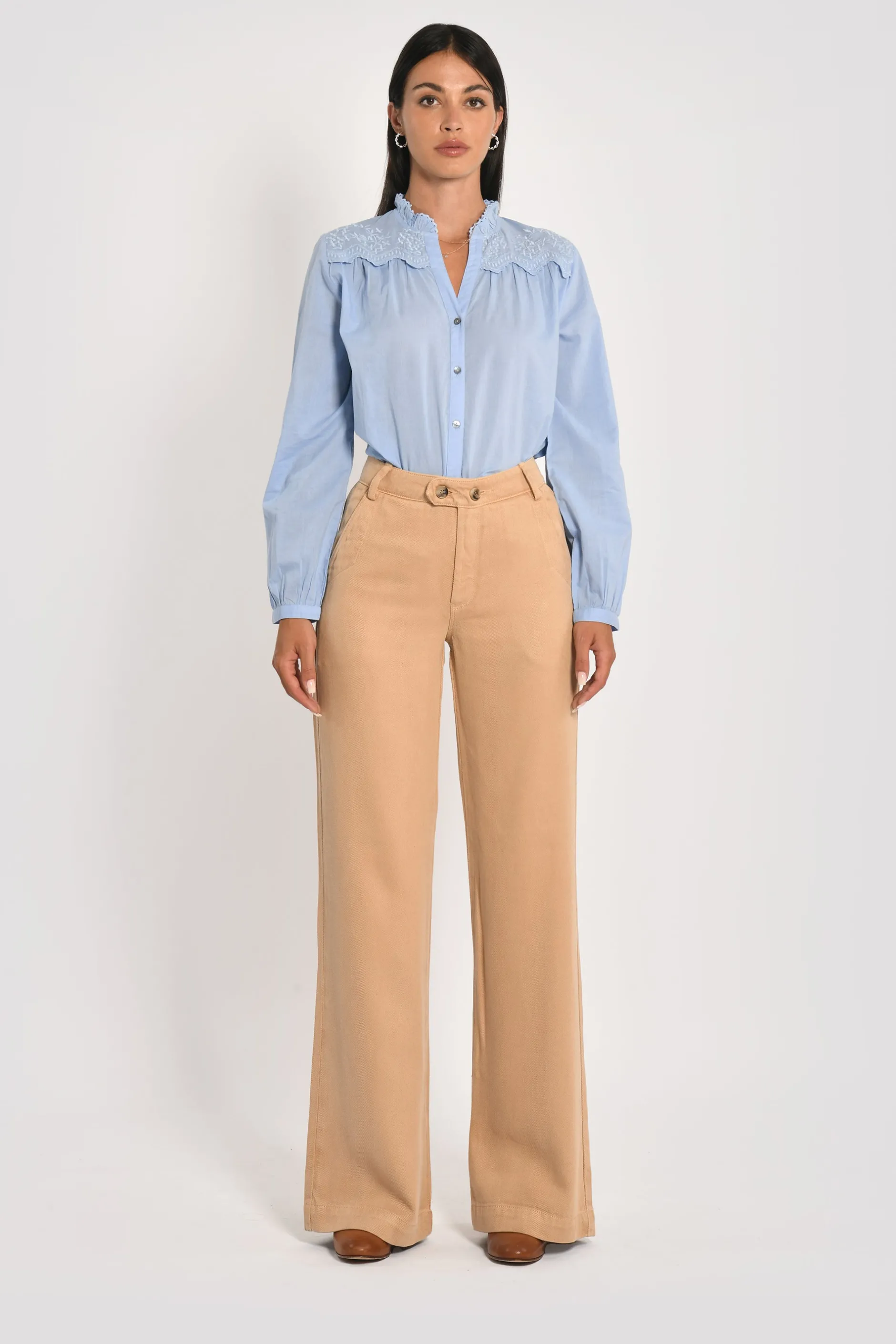 Best KOOKAÏ PANTALON LARGE TENCEL SUN Beige