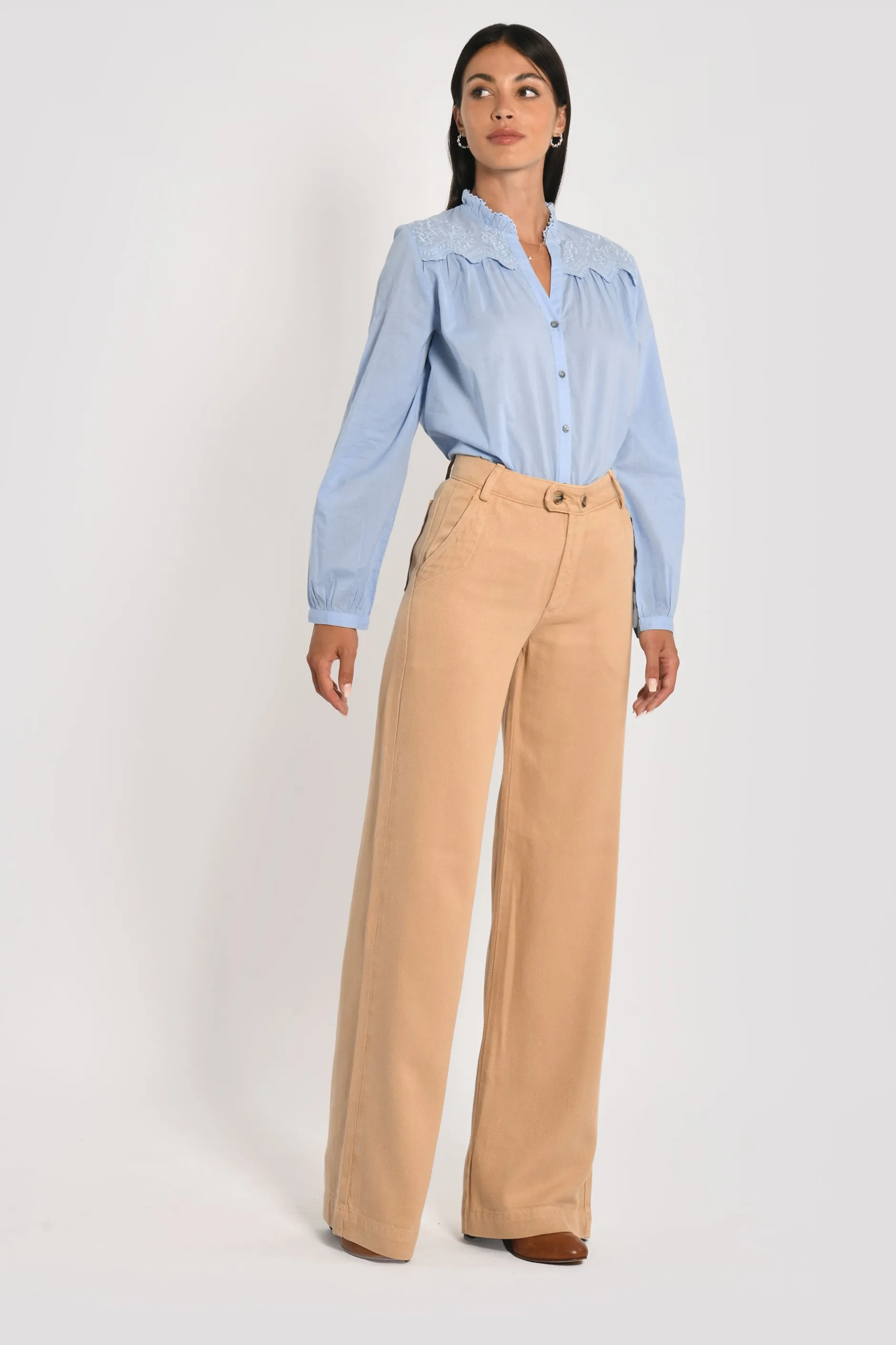 Best KOOKAÏ PANTALON LARGE TENCEL SUN Beige