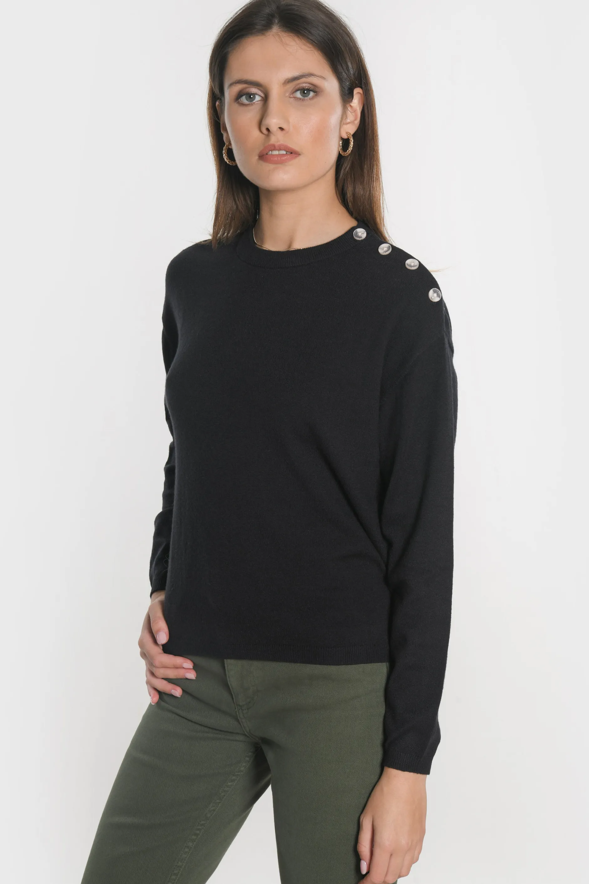 Fashion KOOKAÏ PULL BOUTONNE NOLWENN Noir
