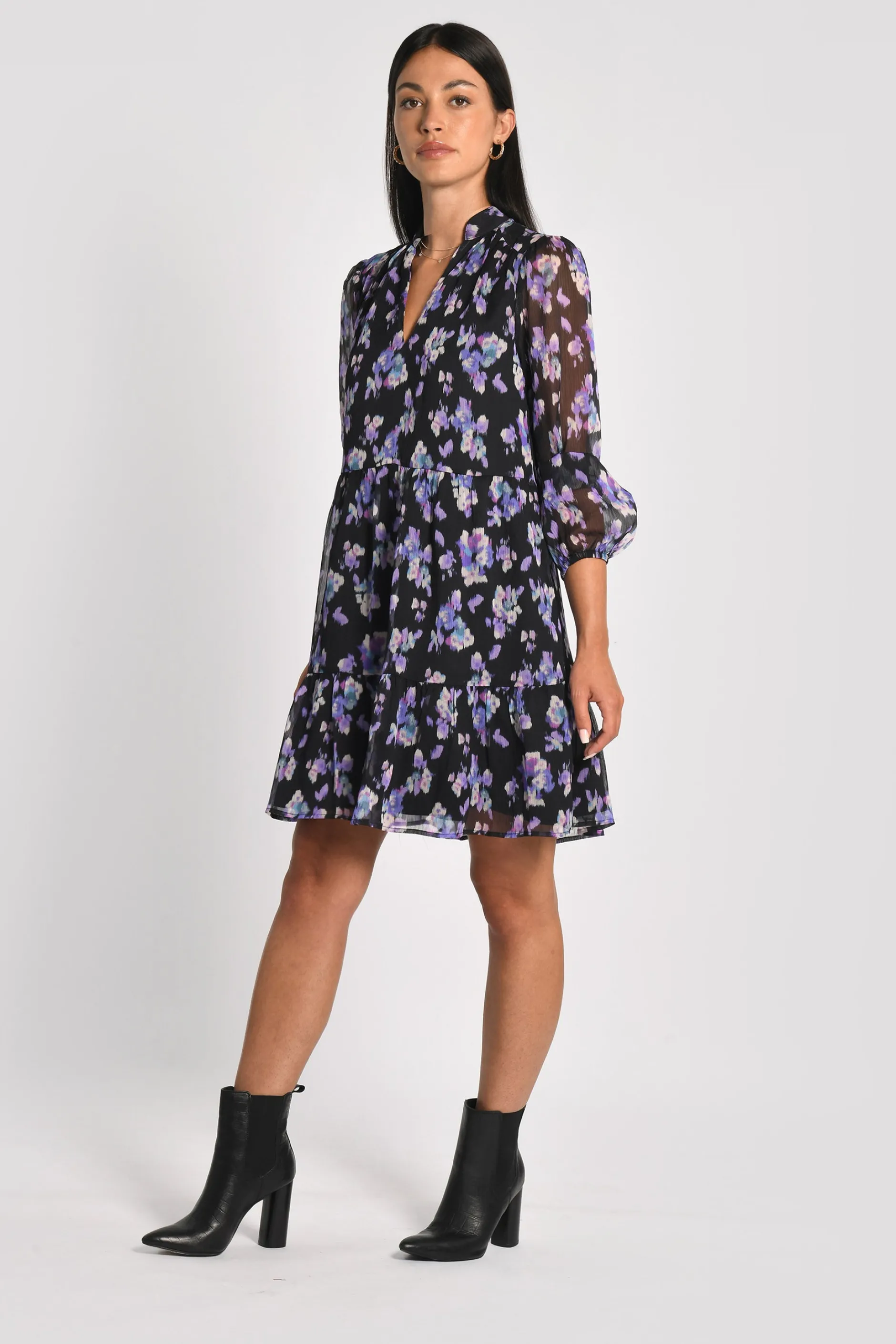Best KOOKAÏ ROBE COURTE FLEURS MADISON MULTI VIOLET Multiviolet