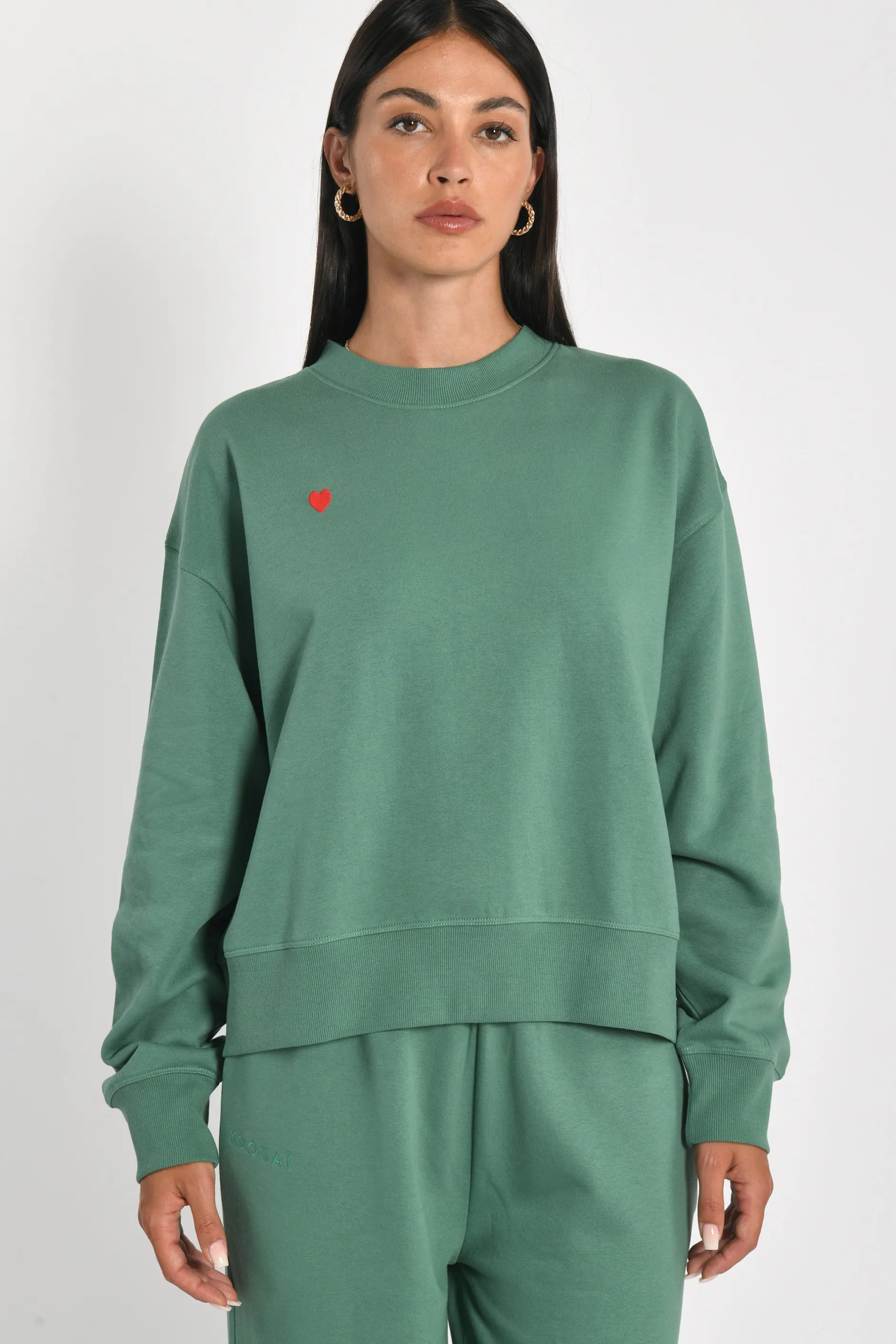 Sale KOOKAÏ SWEATSHIRT COEUR - SUZY - Green