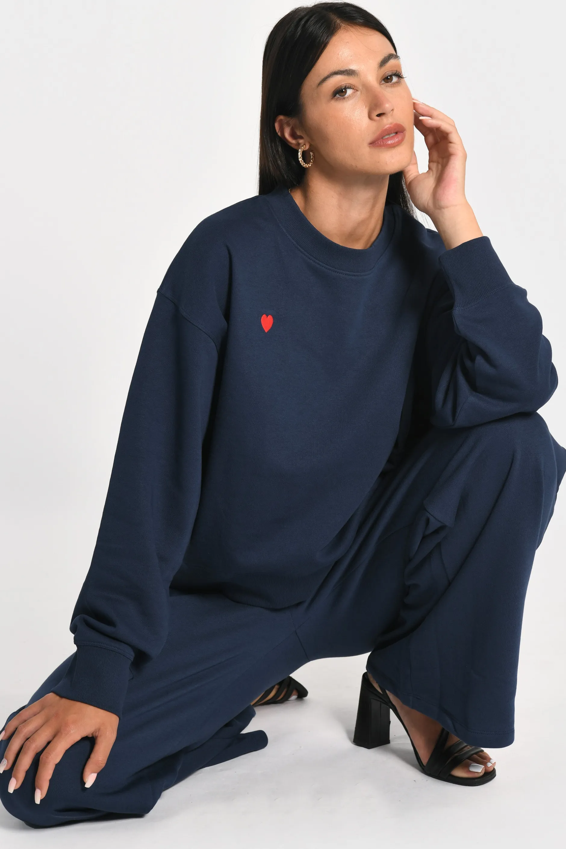 Fashion KOOKAÏ SWEATSHIRT COEUR - SUZY - Navy