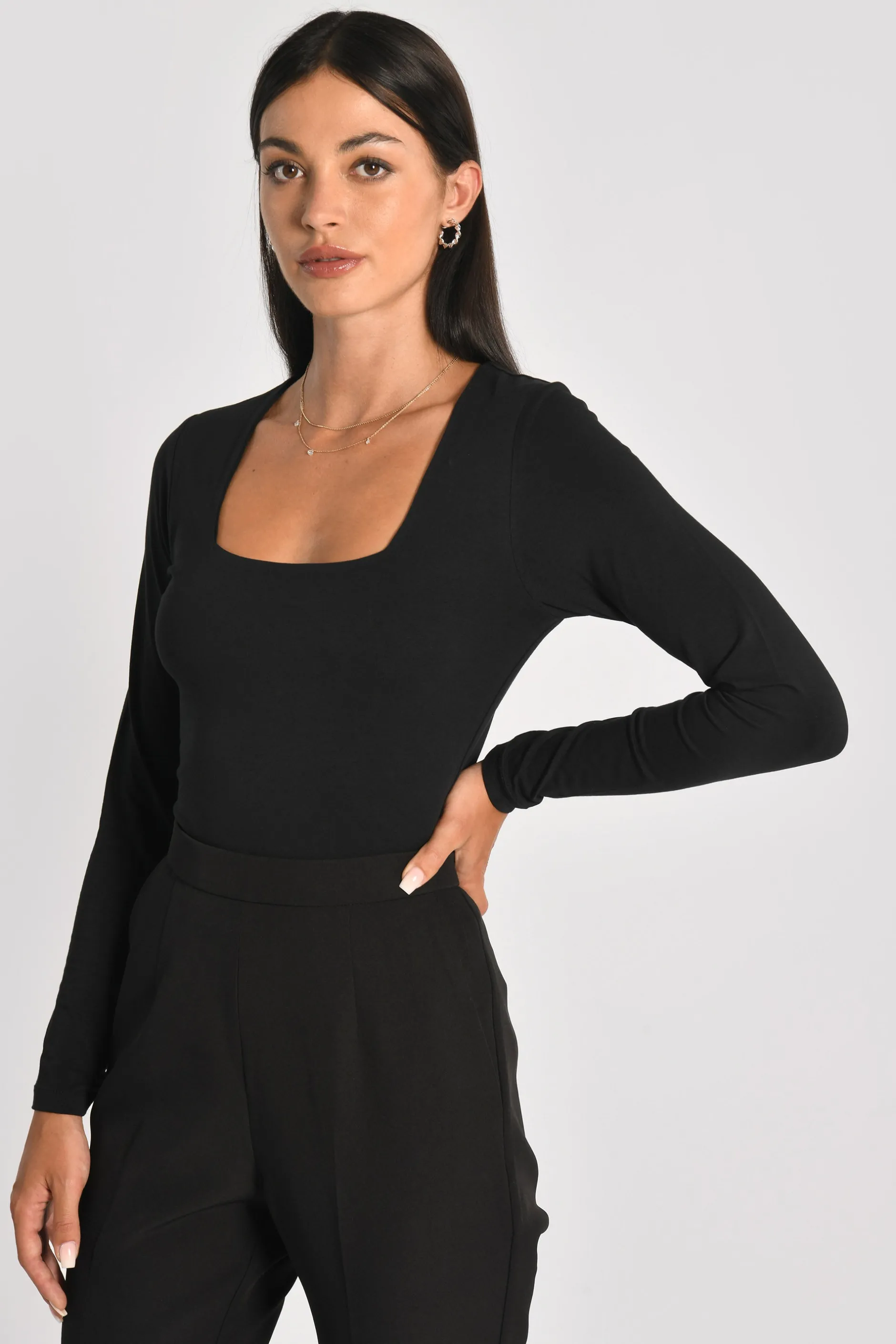 Hot KOOKAÏ T-SHIRT COL CARRÉ CLEMENTINE Noir