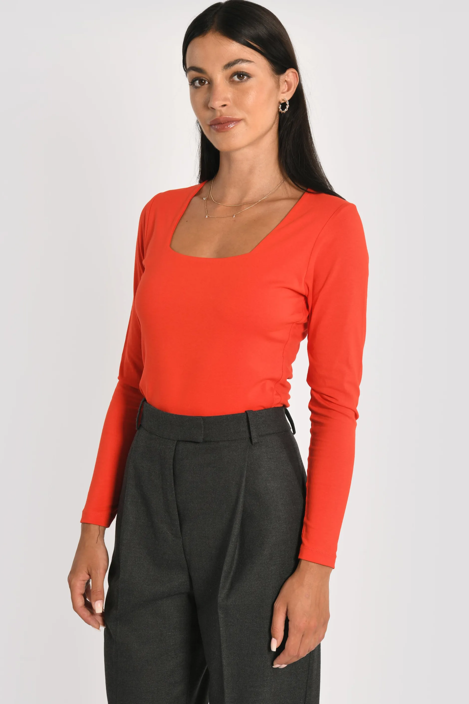 Cheap KOOKAÏ T-SHIRT COL CARRÉ CLEMENTINE Rouge