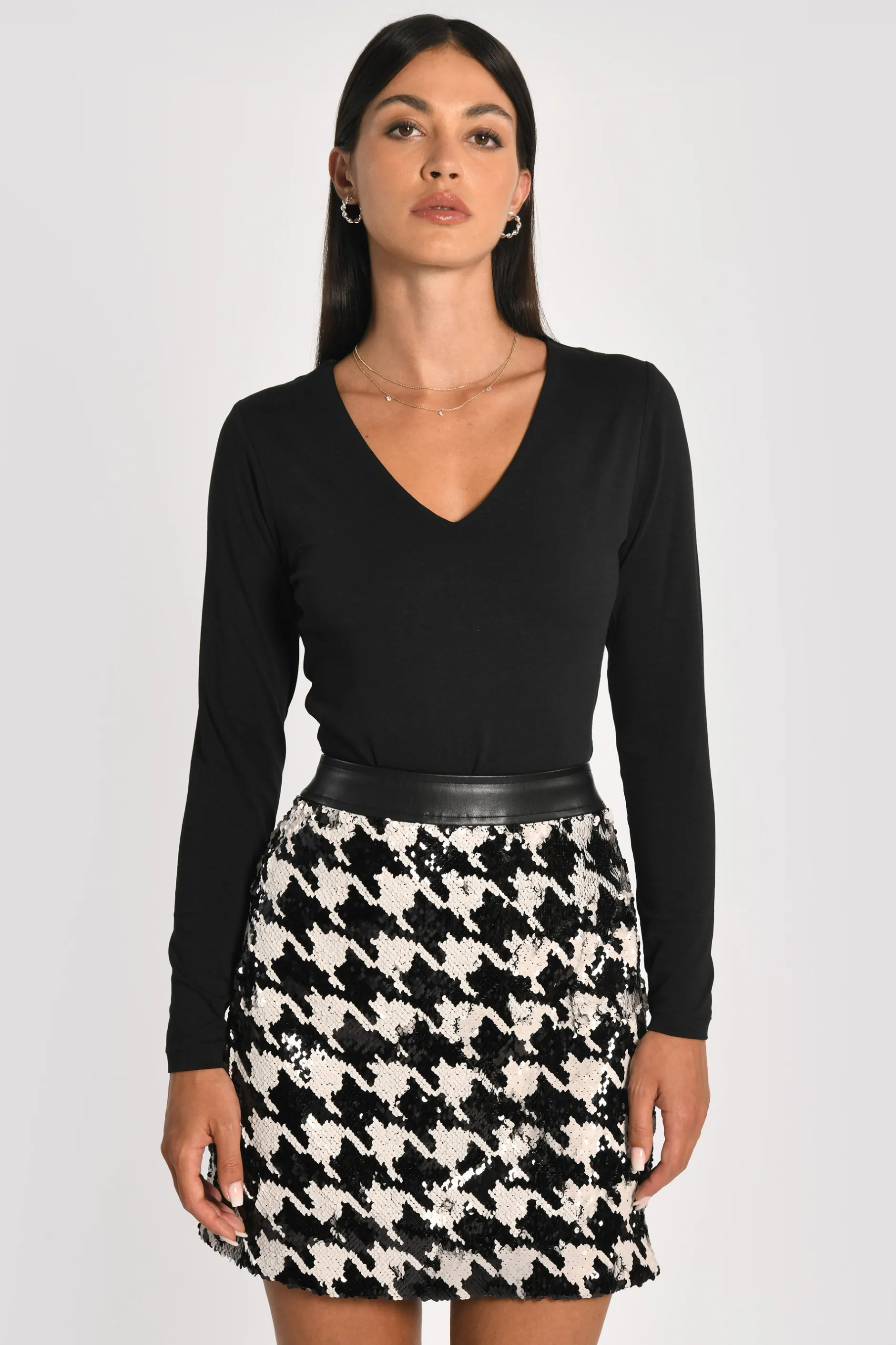 Best Sale KOOKAÏ T-SHIRT COL V MATHILDA Noir