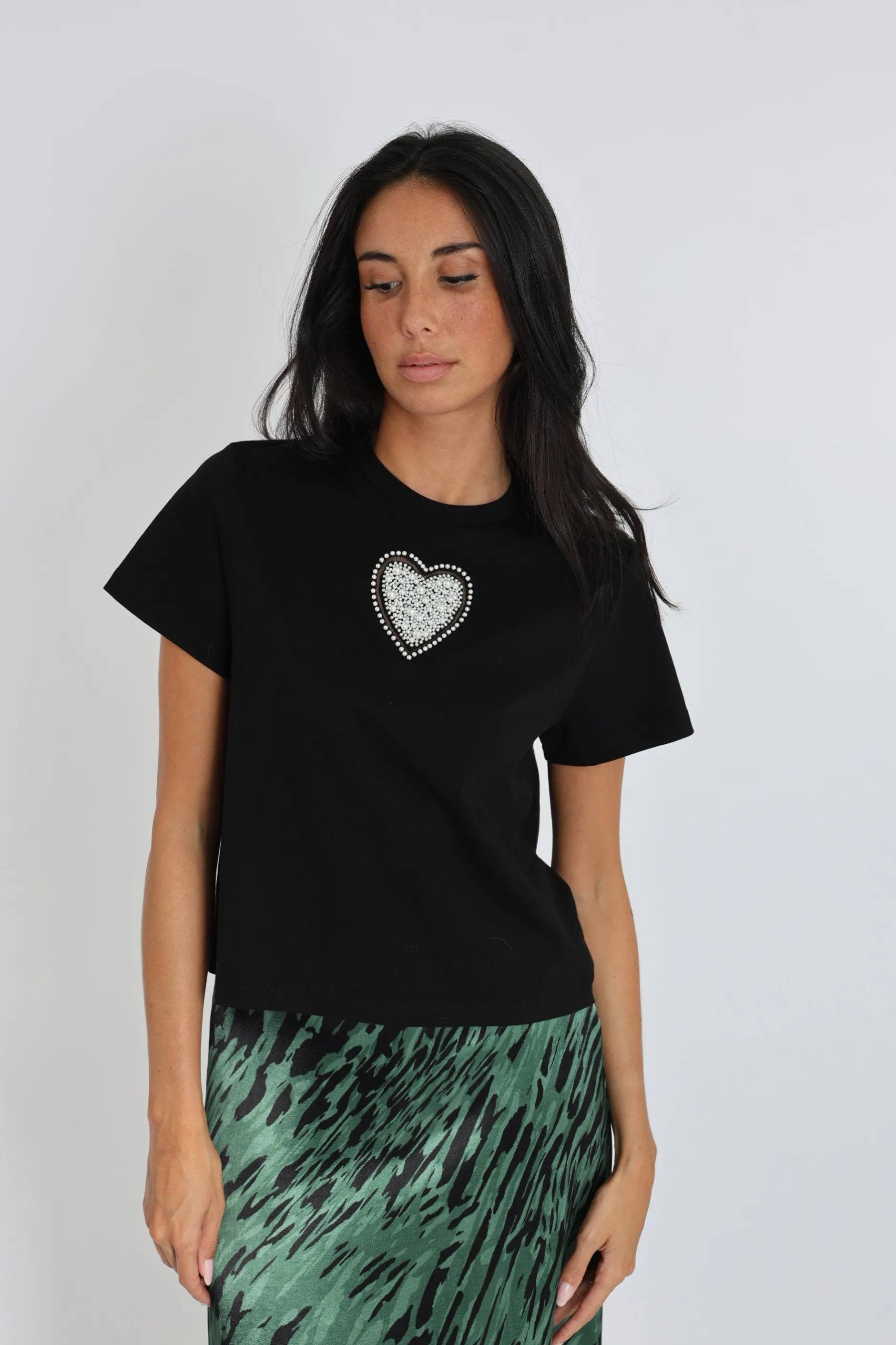 Store KOOKAÏ T-SHIRT CŒR NINA PERLÉ Noir
