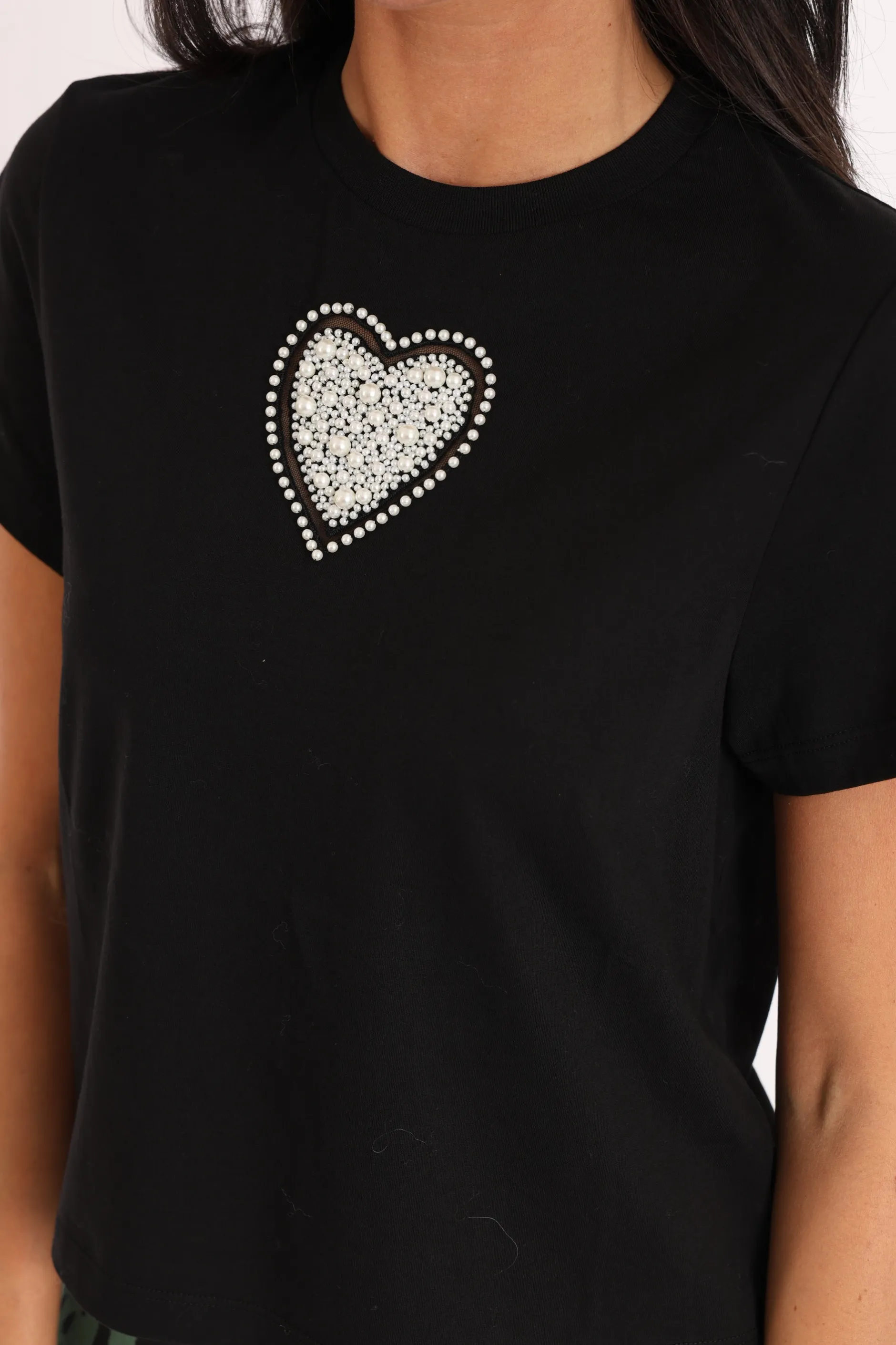 Store KOOKAÏ T-SHIRT CŒR NINA PERLÉ Noir