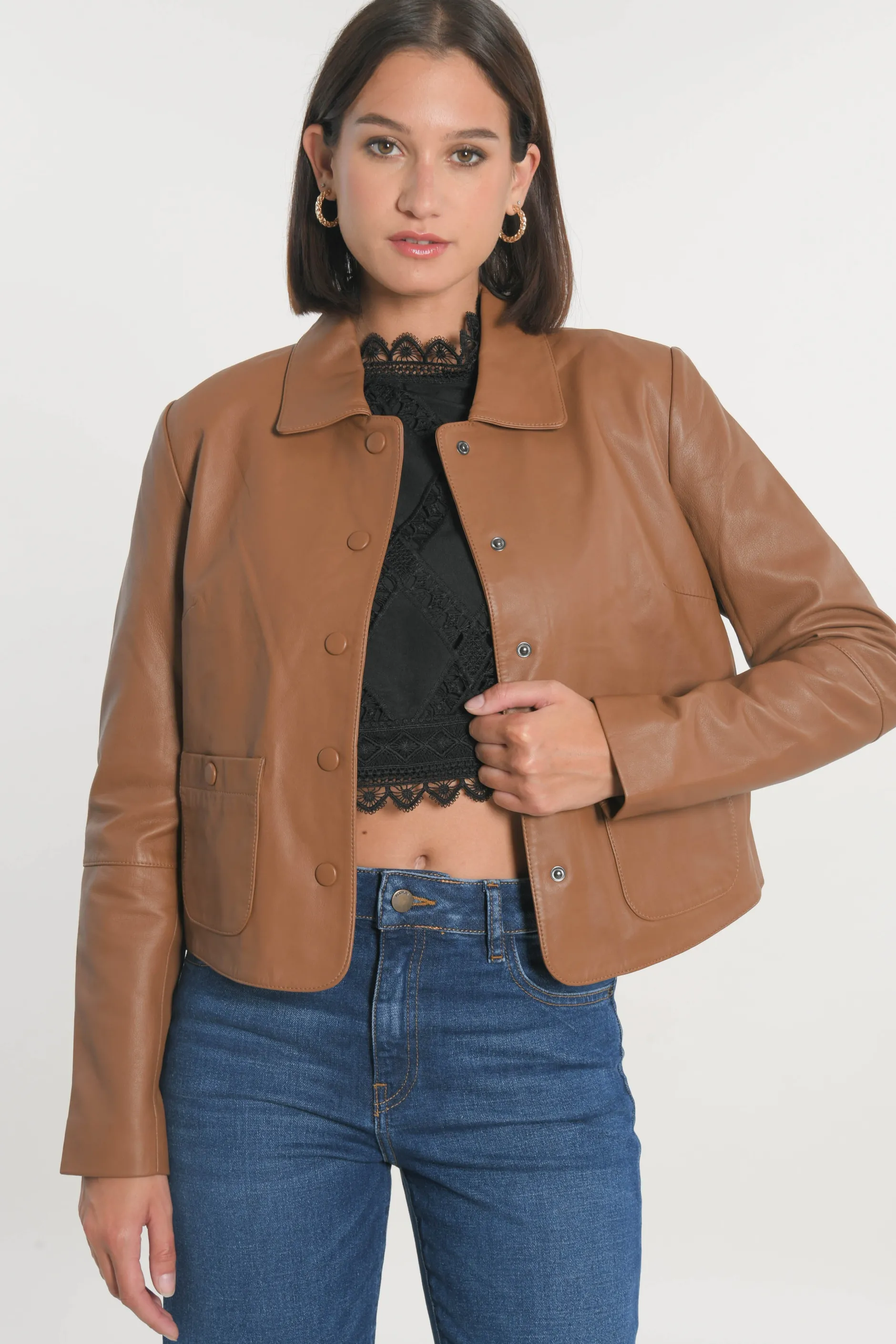 Cheap KOOKAÏ VESTE CUIR - OLIVIA - Camel
